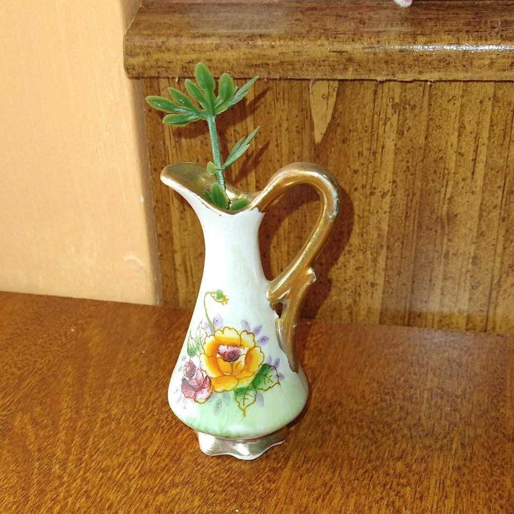 Vintage Miniature Ceramic Floral Vase